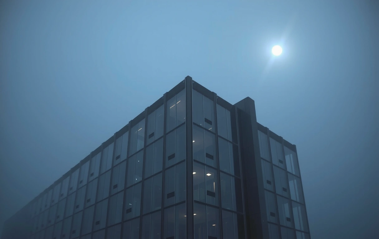 Warszawa o zmierzchu, estetyka stali i mgły